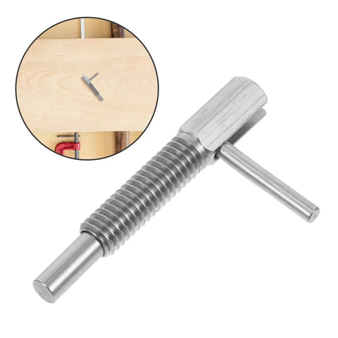 Top Shelf Stainless Steel Spring Plunger Pin With Ergonomic Indexing Handle Heavy Duty Safety Latch For Gym Equipment Shake Proof Vibration Grip Quick Install Knob Upgrade Keeps Your Setup Running Slick And Ready To Roll Anytime close-up of stainless steel plunger pin with threaded grip.