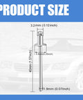 Product dimensions of Stainless Rosette Rivets For VIN Door Tags Fits Ford Chrysler AMC GM Cars 2 Pack, showing measurements.