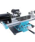 Compact Mini Metal Lathe And Wood Beads Machine With 7 Speed Adjustable Settings Up To 7000 Rpm showing motor and precision parts.