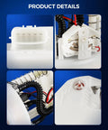 Close-up details of Premium Grade Heavy Duty FG1149 Electric Fuel Pump Module Assembly, showcasing connector and internal components.