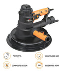 Powerful 800W Electric Drywall Sander With Vacuum And LED Light, contoured grip, composite design, black and orange handle