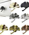 Ginkgo Leaf Zinc Alloy Cabinet Handle For Doors And Drawers, Sturdy Furniture Pull in various finishes, retro modern hardware