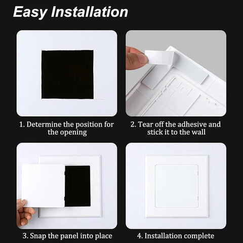 Step-by-step guide for Wood Grain Self Adhesive Access Panel For Plumbing Electrical Hvac Wall Cover installation process.