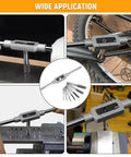 8-Piece Tap Set With Adjustable Tap Wrench 1/16-1/2 Inch, DIY Ready For Internal And External Threading, multiple applications shown