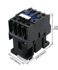 Three Pole AC Contactor 110VAC Coil 3NO 1NO Auxiliary 9A 380V AC Three-Phase DIN Rail Mount with dimensions shown