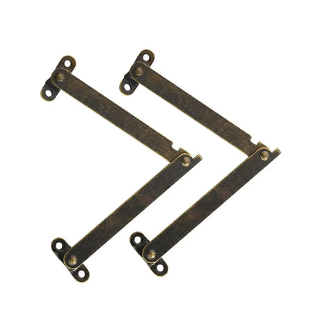 2 Pack Lid Lift Hinge With Damper For Jewelry Boxes And Cases Easy Install Vintage Style Flap Stay Support Prevents Slamming Sturdy Metal Hinge 186x31mm, bronze hinges