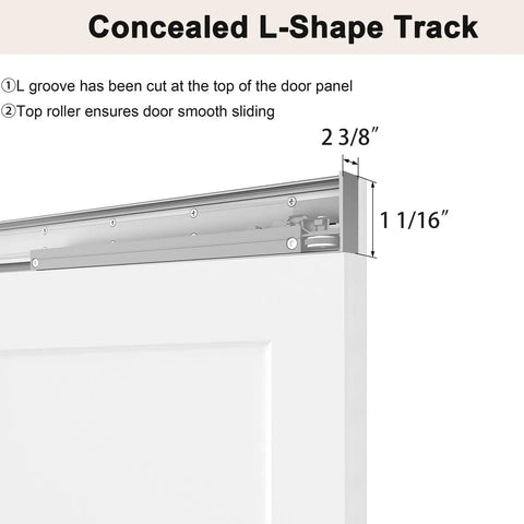 Concealed L-Shape track detail for Kick Back Those Old Hinges With This Seamless Concealed Sliding Barn Door 30 By 84 Inches.