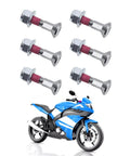 Heavy Duty M8x30 Sprocket Bolt And Nut Kit For Dirt Bikes And Motocross Beefy Nylon Locking Flange Nuts Chrome Plated shown