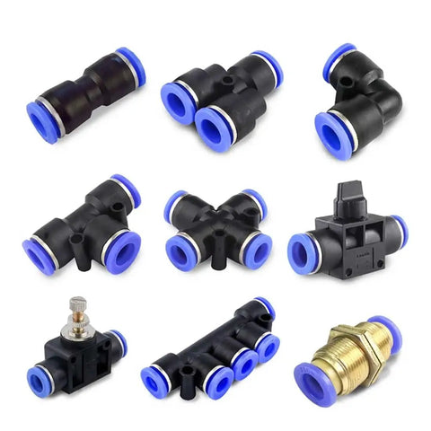 Push To Connect Fitting 3/8 Inch Pneumatic Air Line Quick Lock Adapter Pack Of Ten, variety of shapes for PU PA PE PVC tubing