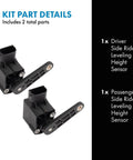 Front And Rear Ride Height Leveling Sensor Kit For Mercedes Benz 1998 To 2014 Models Including Driver Side And Passenger Side Replacement Sensors