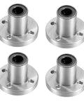LMF10UU 10mm Linear Ball Bearings Featuring Double Rubber Sealed Flange Bushings For CNC Routers And 3D Printers, four units shown.