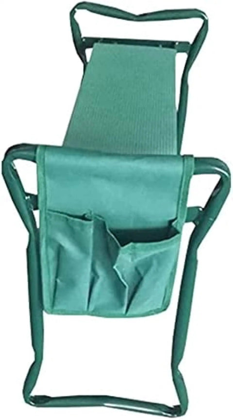 Top view of Garden Kneeler And Seat Heavy Duty Portable Folding Bench For Outdoor Lawn And Patio with pockets, steel frame.