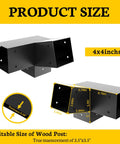15 Degree Pergola Bracket Kit 3 Way Right Corner Wood Brackets For 4x4 Posts with product size measurements