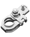 Built Tough Copper Alloy Positive Battery Terminal With Nuts Heavy Duty Rust Resistant Auto Electrical Connector close-up view with bolts.