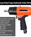 Heavy-Duty Pneumatic Pulse Torque Wrench, Pistol Grip Air Impact Driver, 1/4 Inch Quick Connect, Forward Reverse Control, Badass Workhorse For Stubborn Bolts And Screws, hydraulic design with square head.