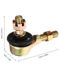Two Pairs M10 Tie Rod End Ball Joint Kit For Go Karts And ATVs, side view with measurements and heavy duty iron construction