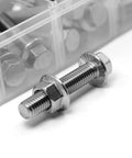 Beefy 240 Piece M5 M6 M8 Flanged Bolts And Nuts Set In Stainless Steel 304 Includes 14 Common Sizes For DIY Projects Automotive Machinery And Home Repairs Ready close-up of bolt.