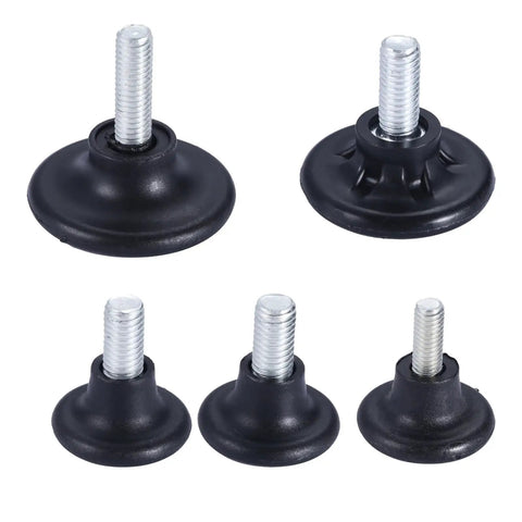 Screw On Furniture Glide Leveling Foot Set Adjustable Desk And Table Leg Levelers M6 And M8 Thread Sizes 10 Pack rust resistant feet