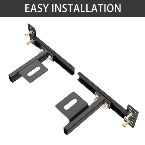 Built Tough Adjustable Headboard Brackets For Metal Bed Frame With Heavy Duty Footboard Extension Bolts No Sweat Install Matte Black Mounting Kit Fits Twin Full Queen King Size 2 Pack showcasing easy installation features.