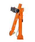 Heavy-Duty Pickup Truck Crane, 2200 Lb Load Capacity With 12V Electric Winch, orange steel boom for effective machine lifting.
