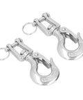Heavy Duty Lifting Clevis Chain Hook Set, 304 Stainless Steel 360 Rotating Safety Latch, built tough rigging accessory.