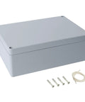 Rugged Outdoor Aluminum Electrical Junction Box IP67 Waterproof Dustproof Enclosure with screws and gasket, gray, 10.4x7.2x3.7 inches