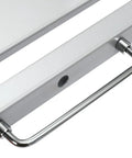 Close-up of a heavy duty portable welding table feature, showcasing the sturdy steel frame and locking mechanism for durability.
