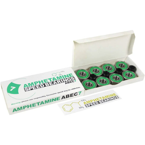 ABEC 7 Bearings For Skateboards And Longboards, Pre-Lubricated, Gas-Washed Surfaces, Set Of 8 Bearings And 4 Spacers in packaging