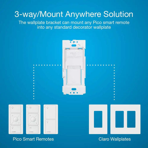Smart Wall Plate Bracket for Pico Remote Mount Kit No Wiring Required 3 Way Setup For Caseta Dimmers And Switches diagram