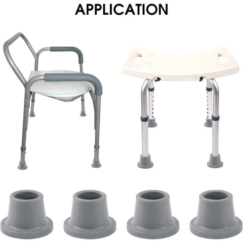 8 Pack Replacement Feet For Shower Chair With Large Base Non Slip Grippy Rubber Caps For Stable Shower Stool Application