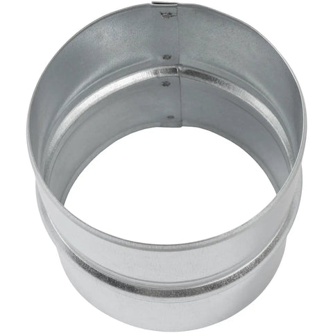 Built Tough Straight Up Four Inch Galvanized Steel Duct Connector Solid Round Ventilation Coupler with metal finish