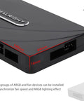 Close-up of Eight Channel ARGB Fan Hub Controller For Slick PC Case Cooling With Eight 4 Pin Ports And 5V 3Pin ARGB Hub
