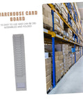 Sleek Shelf Document Holder And Label Organizer Rack For Warehouse Supplies And Badges Beefy Lightweight Keeper displayed in a warehouse.