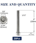 Top Tier 1/2 13 X 4 Inch Socket Head Cap Screws, 20 Pack Tough As Nails showing dimensions and hex drive details.