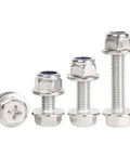 Cross Flange M6 Hex Socket Head Bolts And Nuts Kit With Washers 20 Sets Serrated Flange For Vibration Lock Built To Last Stainless Steel 304