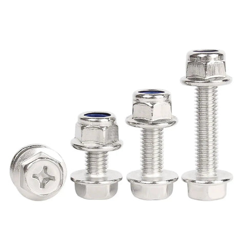 Cross Flange M6 Hex Socket Head Bolts And Nuts Kit With Washers 20 Sets Serrated Flange For Vibration Lock Built To Last Stainless Steel 304