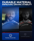 Front Tie Rod Kit with driver smiling and steering wheel, durable material, enhancing driving stability for Jeep Liberty