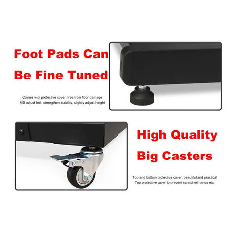 Heavy Duty Steel Tool Rack Organizer With Wheels And Durable Rust Resistant Finish with mobility foot pads and casters
