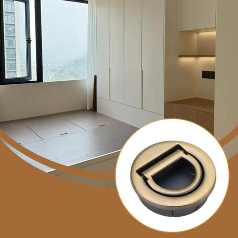 Recessed Door Pull Handle For Cabinets And Furniture Concealed Zinc Alloy Grip Green Bronze Finish
