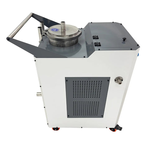 Heavy Duty Pneumatic Chip Remover And Air Powered Coolant Tank Cleaner For Cutting Fluid Filtration Sump Cleaning Cart with a sleek design and stainless steel top.