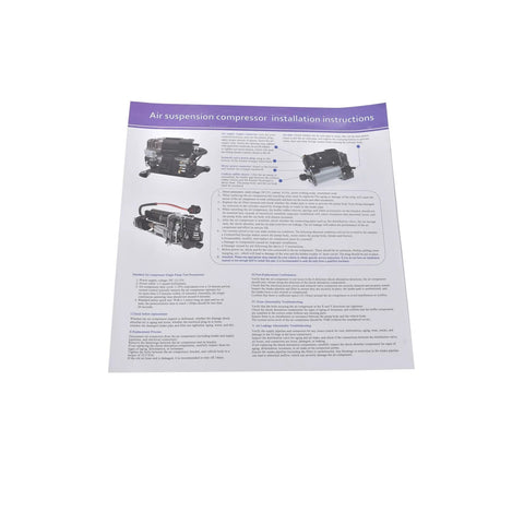 Cadillac XTS Air Suspension Compressor Pump Replacement for 3.6L V6 Gas 2013 To 2019 OE Compatible installation manual