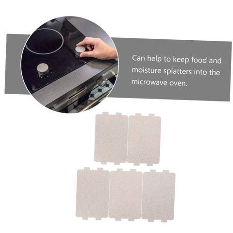 5 Pack Mica Sheets For Microwave Oven Insulation and Waveform Plate Replacement displayed with application use