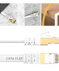 High Speed Cat 8 Ethernet Patch Cable 15 Ft For Gaming And Streaming, 40Gbps And 2000MHz Bandwidth, Slim Flat design in use.