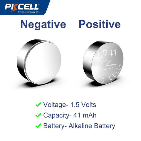 Rock Solid AG3 LR41 392 Button Battery Delivers Dead Reliable 1.5V Alkaline Power visual comparison of negative and positive sides