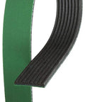 Heavy Duty FleetRunner Micro V Serpentine Drive Belt For 8 Rib Systems, 53.169 Inch, showing green overcord and ribbed interior.