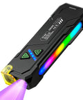 Compact EDC Flashlight With 1000 Lumens White LED UV RGB Modes, Yellow Diffuser, USB C Rechargeable, Magnetic Pocket Clip