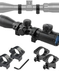 Hella Durable One Inch Scope Rings Single Screw Picatinny Rail Mount set with black optic scope and mounting hardware.