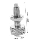 Pack Of Two Stainless Steel Retractable Spring Plungers With Knurled Handle Indexing Pin Lockout Pin For Rolling Toolboxes And Shop Equipment No Fuss Installation Hella Durable Build, detailed view showing dimensions.