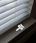 Dead Simple And Tough Vertical Blind Replacement Parts With Slick Pull Pulleys Plus Quick Fix Carrier Kits For Window Curtain Wands and Sturdy Plastic Home Office Repair Gear, white repair stem on window sill.