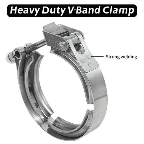 5 Inch Quick Release V Band Clamp Stainless Steel 304 Bolt Clamp For Exhaust Pipe Flanges close-up view highlighting welding